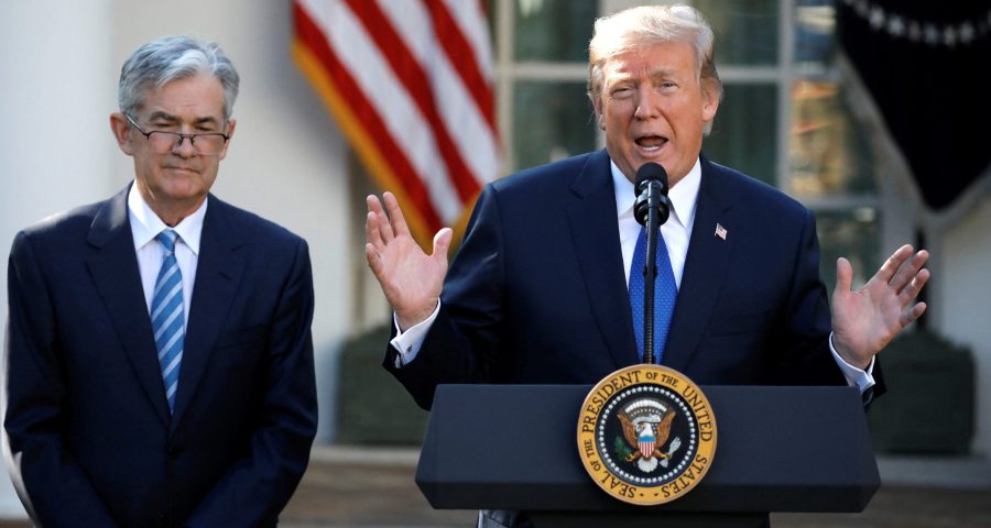 FILE PHOTO: U.S. President Donald Trump announces Jerome Powell as his nominee to become chairman of the U.S. Federal Reserve in the Rose Garden of the White House in Washington, U.S., November 2, 2017. REUTERS/Carlos Barria/File Photo